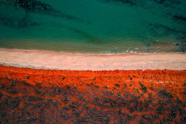 Acacia-Cloaked Fine Art Print Ocean Landscape Aerial Nature Photography Australia Western Australia North West Australia